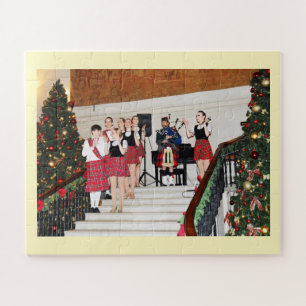 Bagpiper and entertainers jigsaw puzzle