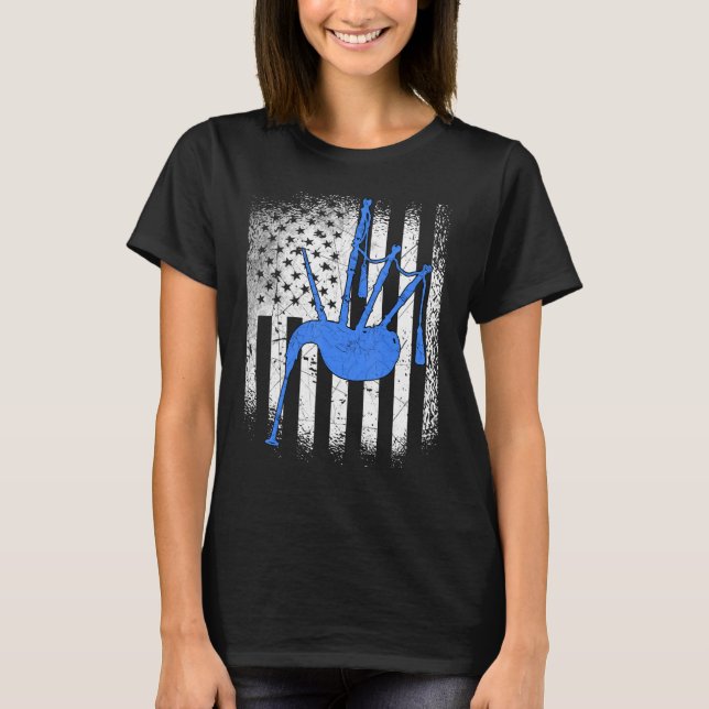 Bagpiper Bagpiping Kilt Scottish Blow Bagpipe 1 T-Shirt (Front)