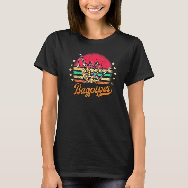 Bagpiper Bagpiping Kilt Scottish Blow Bagpipe T-Shirt (Front)