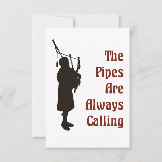 Bagpiper Card - The Pipes Are Always Calling (Front)