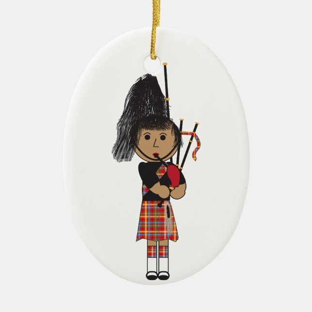 Bagpiper Ceramic Ornament (Front)