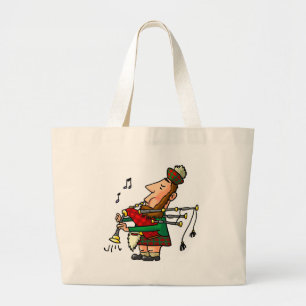 Bagpiper Large Tote Bag