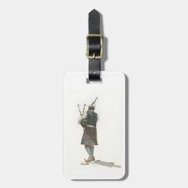 Bagpiper Luggage Tag (Front Vertical)
