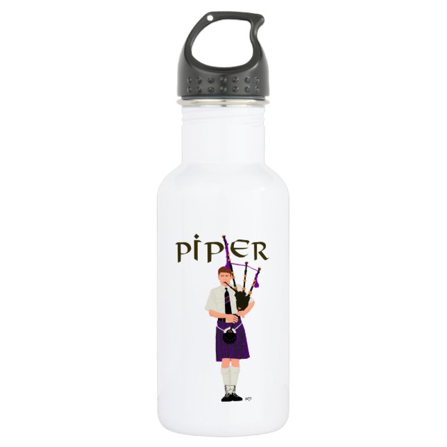 Bagpiper - Purple Kilt 532 Ml Water Bottle (Front)