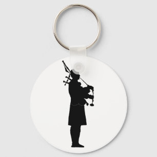 Bagpiper Silhouette Keychain