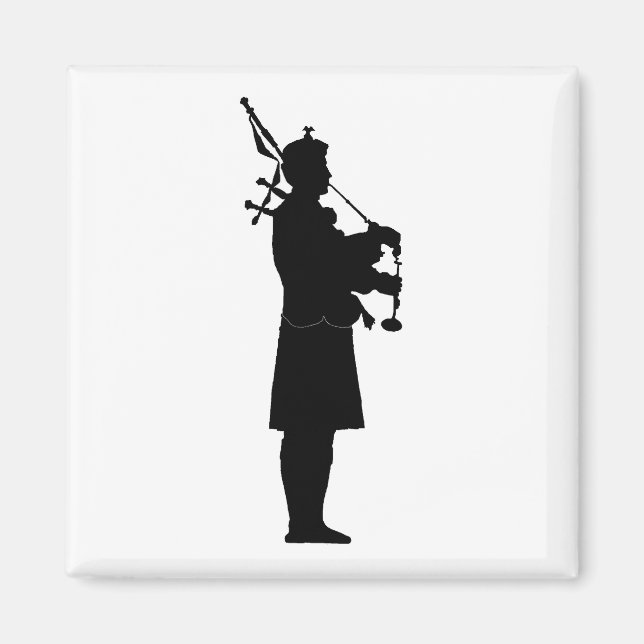 Bagpiper Silhouette Magnet (Front)