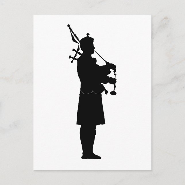 Bagpiper Silhouette Postcard (Front)
