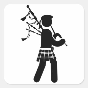 Bagpiper Square Sticker