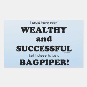 Bagpiper Wealthy & Successful Rectangular Sticker
