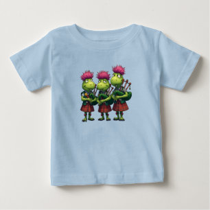 Bagpipers for Burns Supper Scottish Thistles  Baby T-Shirt