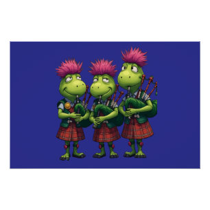 Bagpipers for Burns Supper Scottish Thistles  Poster
