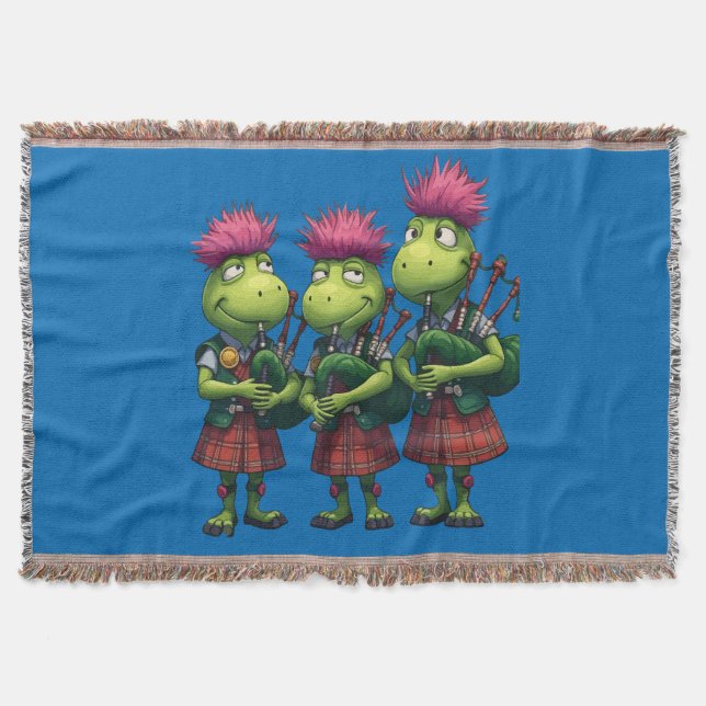 Bagpipers for Burns Supper Scottish Throw Blanket (Front)