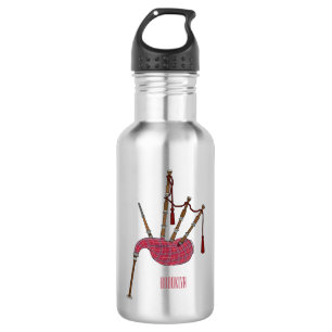 Bagpipes cartoon illustration 532 ml water bottle