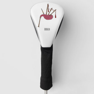Bagpipes cartoon illustration  golf head cover