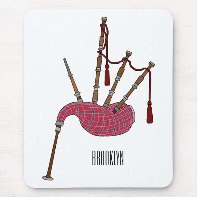 Bagpipes cartoon illustration  mouse pad (Front)