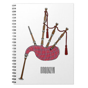 Bagpipes cartoon illustration notebook