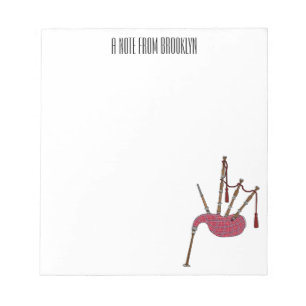 Bagpipes cartoon illustration  notepad