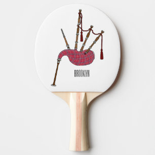 Bagpipes cartoon illustration ping pong paddle