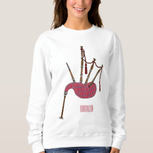 Bagpipes cartoon illustration sweatshirt