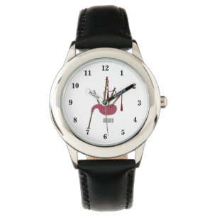 Bagpipes cartoon illustration watch