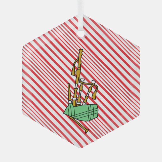 Bagpipes Glass Ornament (Front)