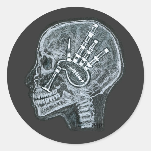 Bagpipes in my mind - Scottish Edition Classic Round Sticker (Front)