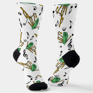 Bagpipes Music Note Pattern Socks
