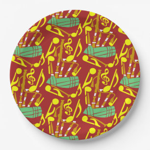 Bagpipes Music Notes Paper Plate