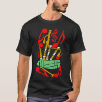 Bagpipes Red Music Notes