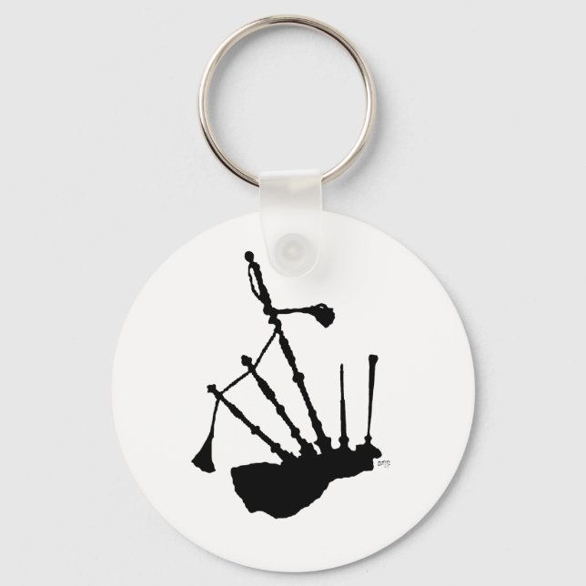 Bagpipes Silhouette Keychain (Front)