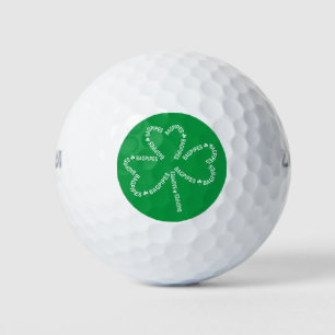 Bagpipes Text Shamrock  Golf Balls