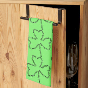 Bagpipes Text Shamrock Kitchen Towel