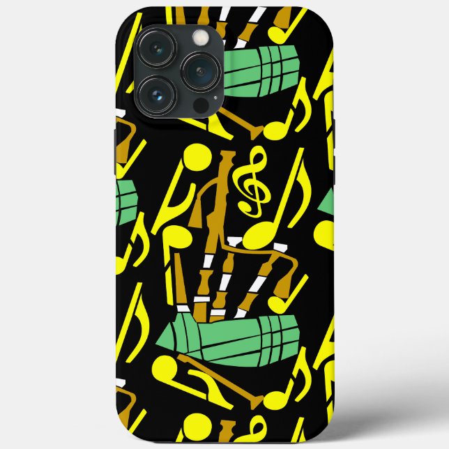 Bagpipes Yellow Music Notes Case-Mate iPhone Case (Back)