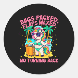 Bags Packed Flaps Waxed Funny Travel Funny Girls T Classic Round Sticker