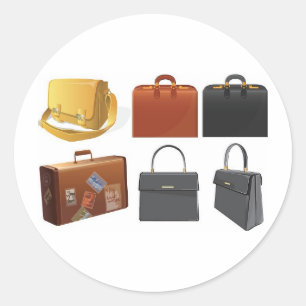 bags-suitcases classic round sticker