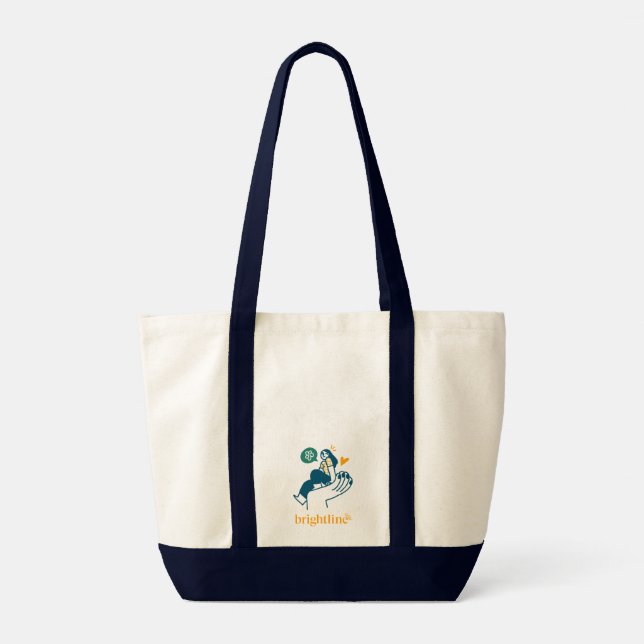 Bags - Tote bag in navy with hand illustration (Back)