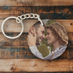 Bague à clé photo simple en couple de script
