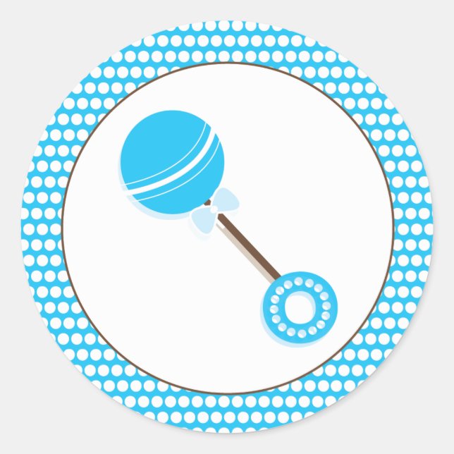 Bague bleue | Sticker Baby shower Faveur (Devant)