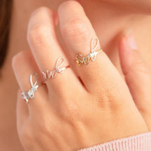 Bague de nom Or, Argent et Or Rose