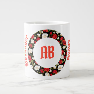 Bague noire rouge Rose Jumbo Mug