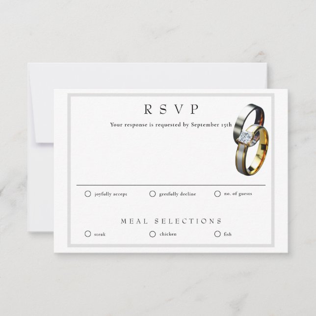 Bagues de Mariage RSVP RSVP et carte de réponse de (Devant)