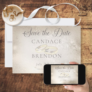 Bagues Mariage or sur or Enregistrer la carte Date