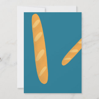Baguette bread bun invitation