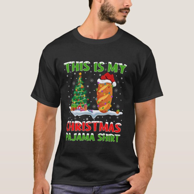 Baguette Bread Xmas Tree Lights This Is My Christm T-Shirt (Front)