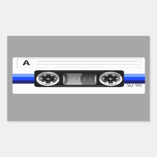 Baguette de cassette étiquette bleu autocollant
