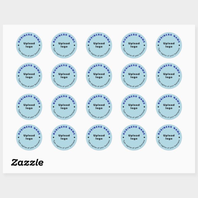 Baguette d'entreprise sur Sticker rond bleu clair (Feuille)