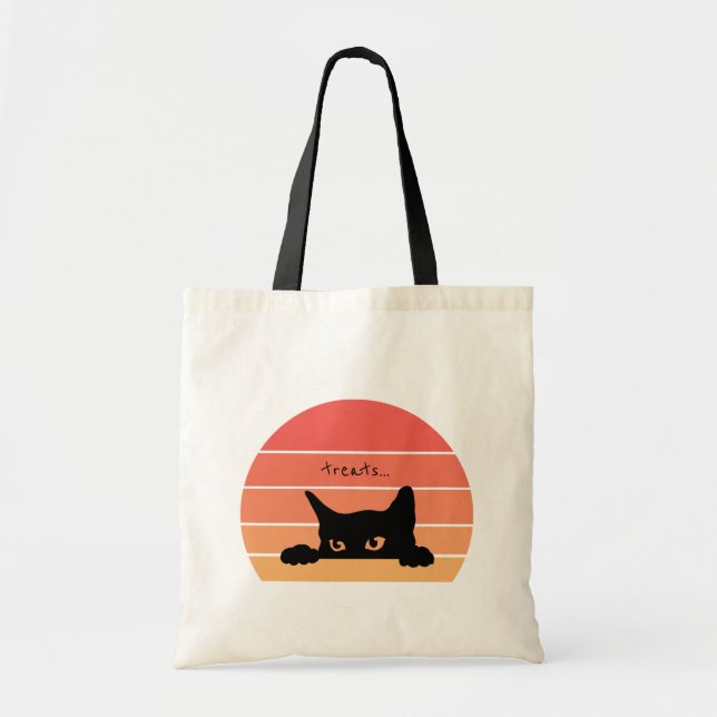 Baguette réutilisable pour chat noir mignon ou sac (Devant)