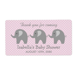 Baguettes de bouteille d'eau baby shower à l'éléph