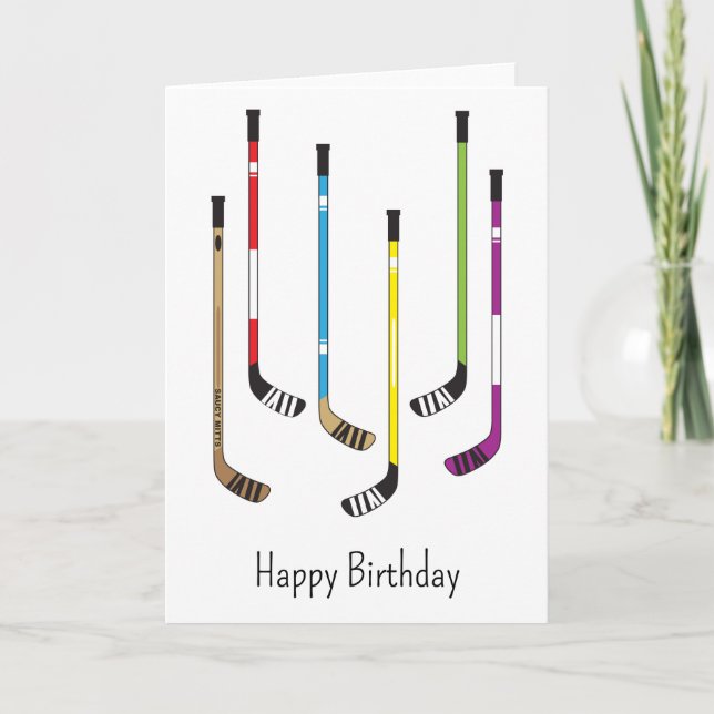 Baguettes de Hockey Joyeux Anniversaire Carte de v (Devant)