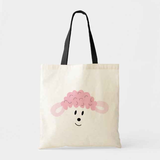 BAH! BAH! Lamb Face Tote Bag (Front)